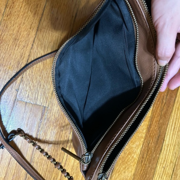 ELLIOTT LUCCA Camel Brown Crossbody Handbag Purse Chain Strap Womens - Picture 7 of 11